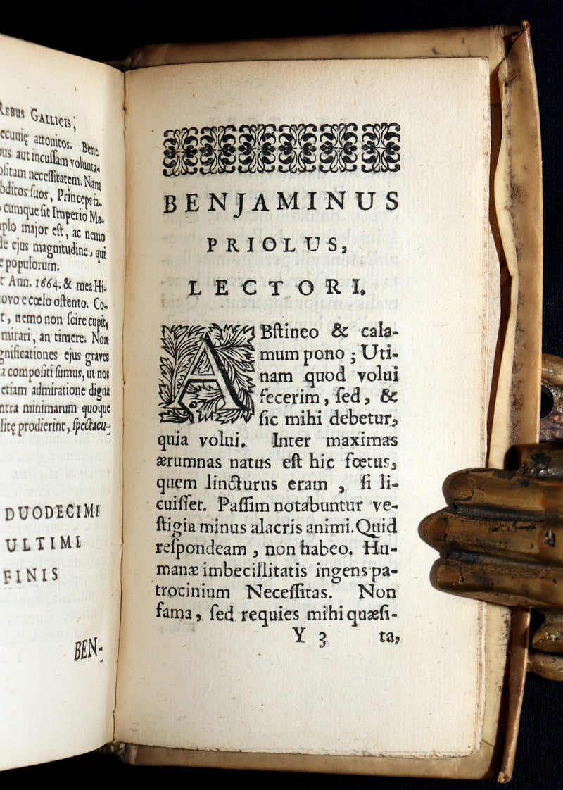 1669 Rare Book –Benjamin Priolo’s Celebrated History of France Historiae Galliae