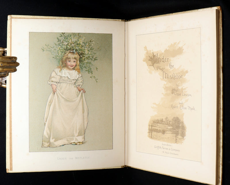 1886 Scarce Book - Under the Mistletoe illustrated by Lizzie Lawson Mack
