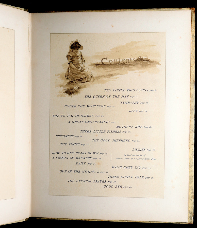 1886 Scarce Book - Under the Mistletoe illustrated by Lizzie Lawson Mack