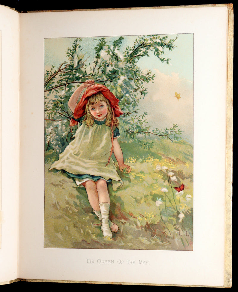 1886 Scarce Book - Under the Mistletoe illustrated by Lizzie Lawson Mack