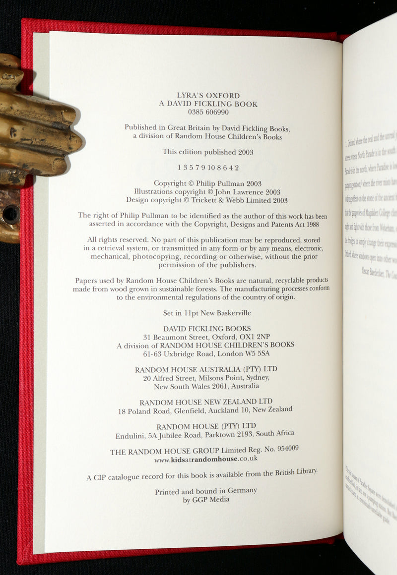 2003 Signed First Edition - Lyra's Oxford, His Dark Materials by Philip Pullman