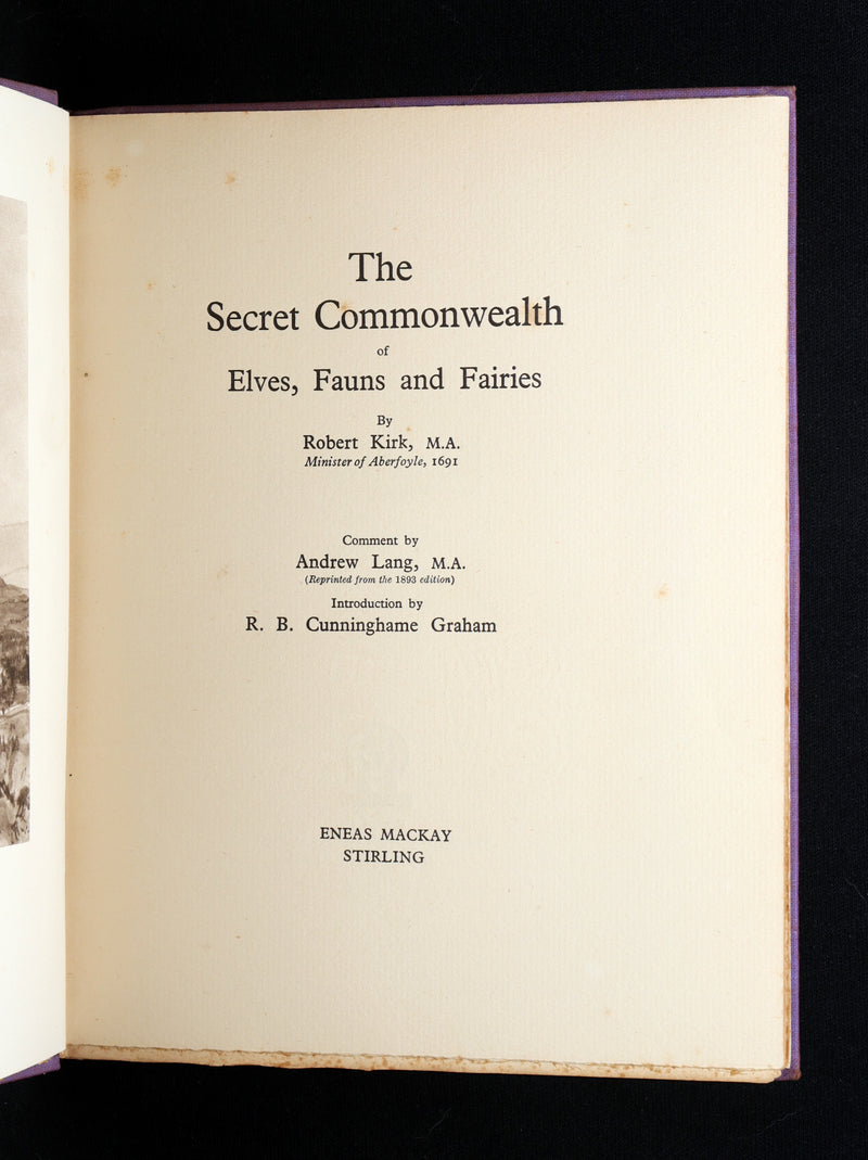 1933 Scarce Book- The Secret Commonwealth of Elves, Fauns and Fairies by R. Kirk