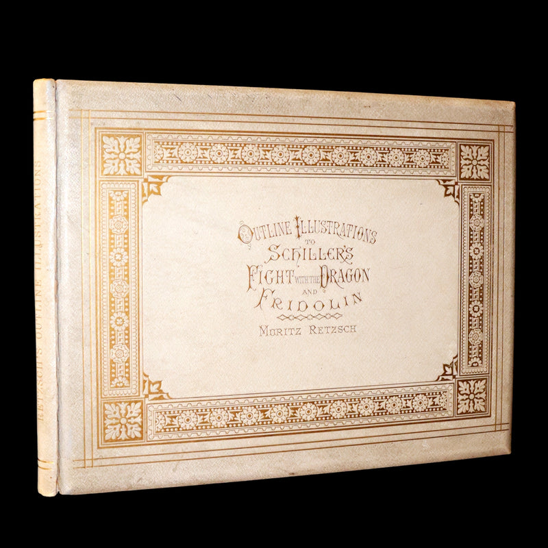 1877 Rare Book - Outline Illustrations to Schiller’s Fight with the Dragon