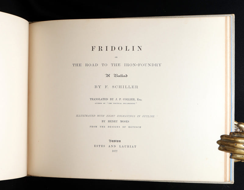 1877 Rare Book - Outline Illustrations to Schiller’s Fight with the Dragon
