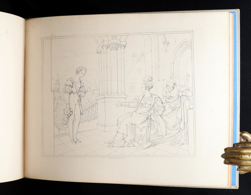 1877 Rare Book - Outline Illustrations to Schiller’s Fight with the Dragon