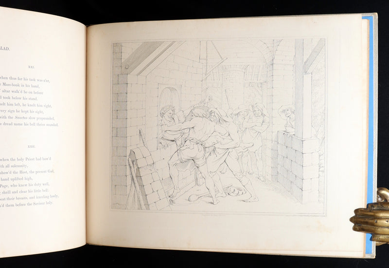 1877 Rare Book - Outline Illustrations to Schiller’s Fight with the Dragon