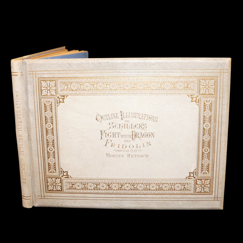 1877 Rare Book - Outline Illustrations to Schiller’s Fight with the Dragon
