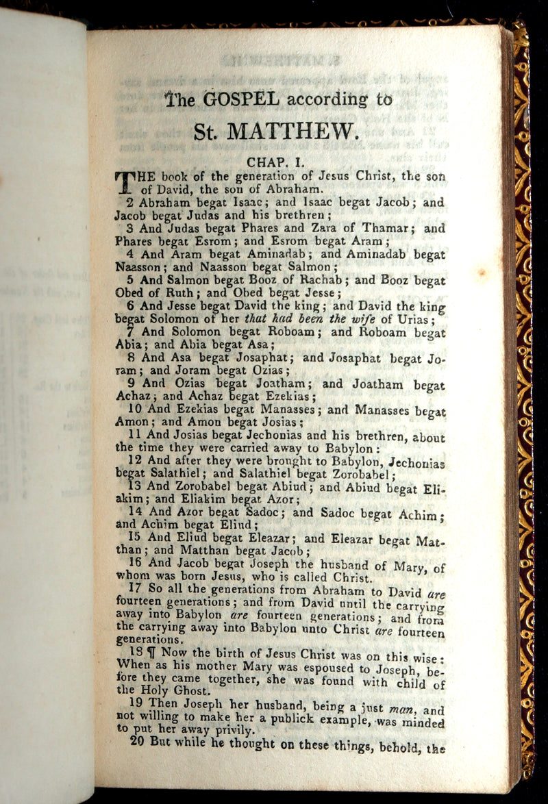 1818 Rare Masonic Bible - The New Testament of Our Lord and Saviour Jesus Christ