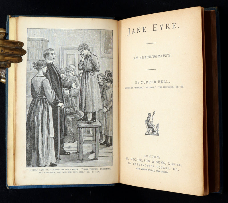 1890 Rare Book - Jane Eyre, An Autobiography by Currer Bell (Charlotte Brontë)