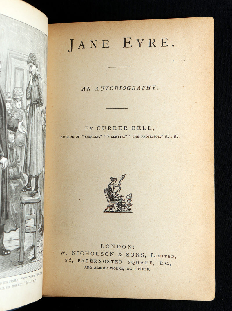 1890 Rare Book - Jane Eyre, An Autobiography by Currer Bell (Charlotte Brontë)
