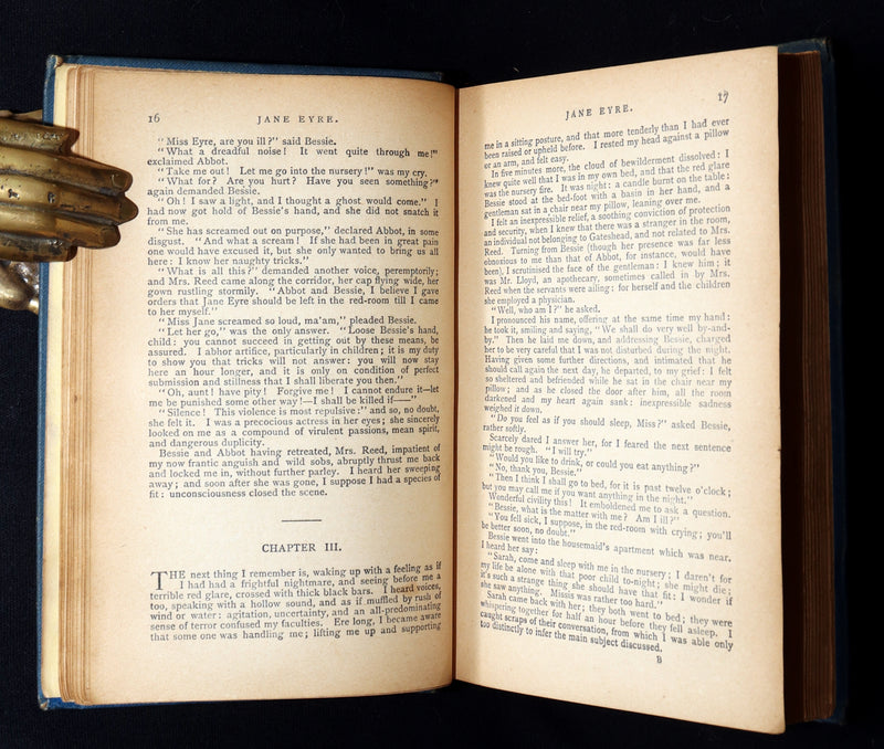 1890 Rare Book - Jane Eyre, An Autobiography by Currer Bell (Charlotte Brontë)