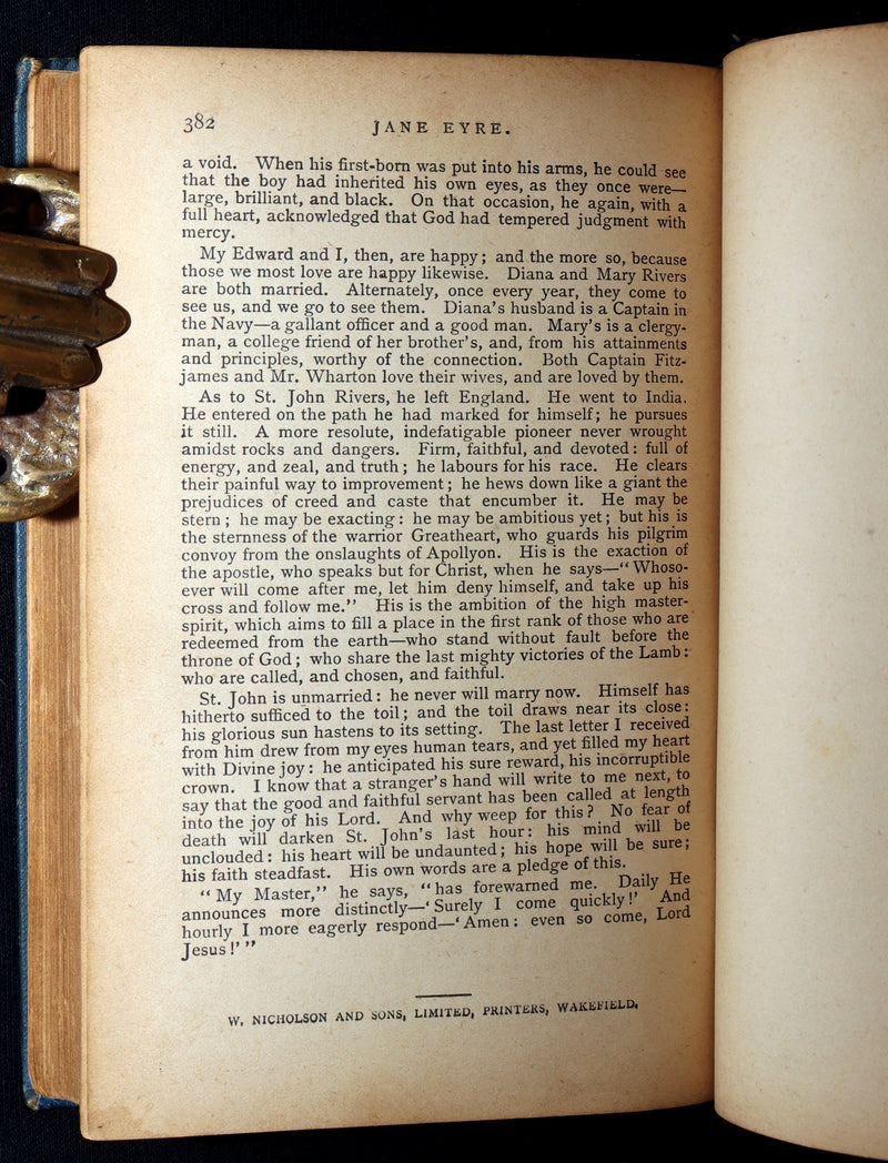 1890 Rare Book - Jane Eyre, An Autobiography by Currer Bell (Charlotte Brontë)