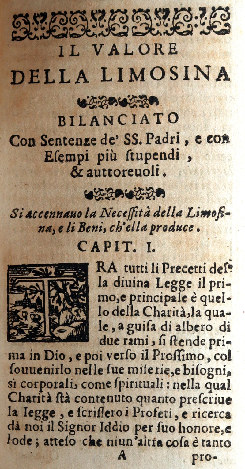 1681 Rare Italian Book – Il Valore della Limosina, Almsgiving Value by M.Tarallo