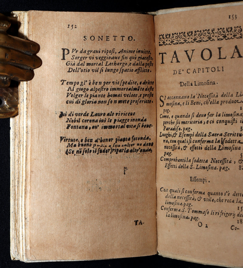 1681 Rare Italian Book – Il Valore della Limosina, Almsgiving Value by M.Tarallo