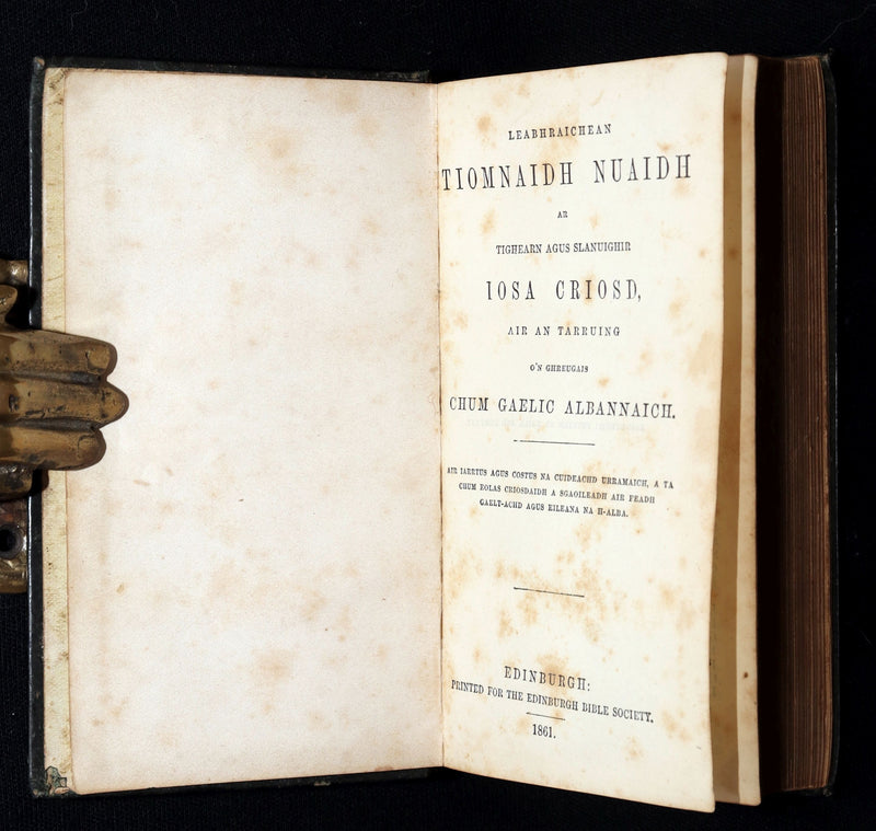 1861–1865 Rare Gaelic Bible –An Tiomnaidh Nuaidh (The New Testament) with Psalms
