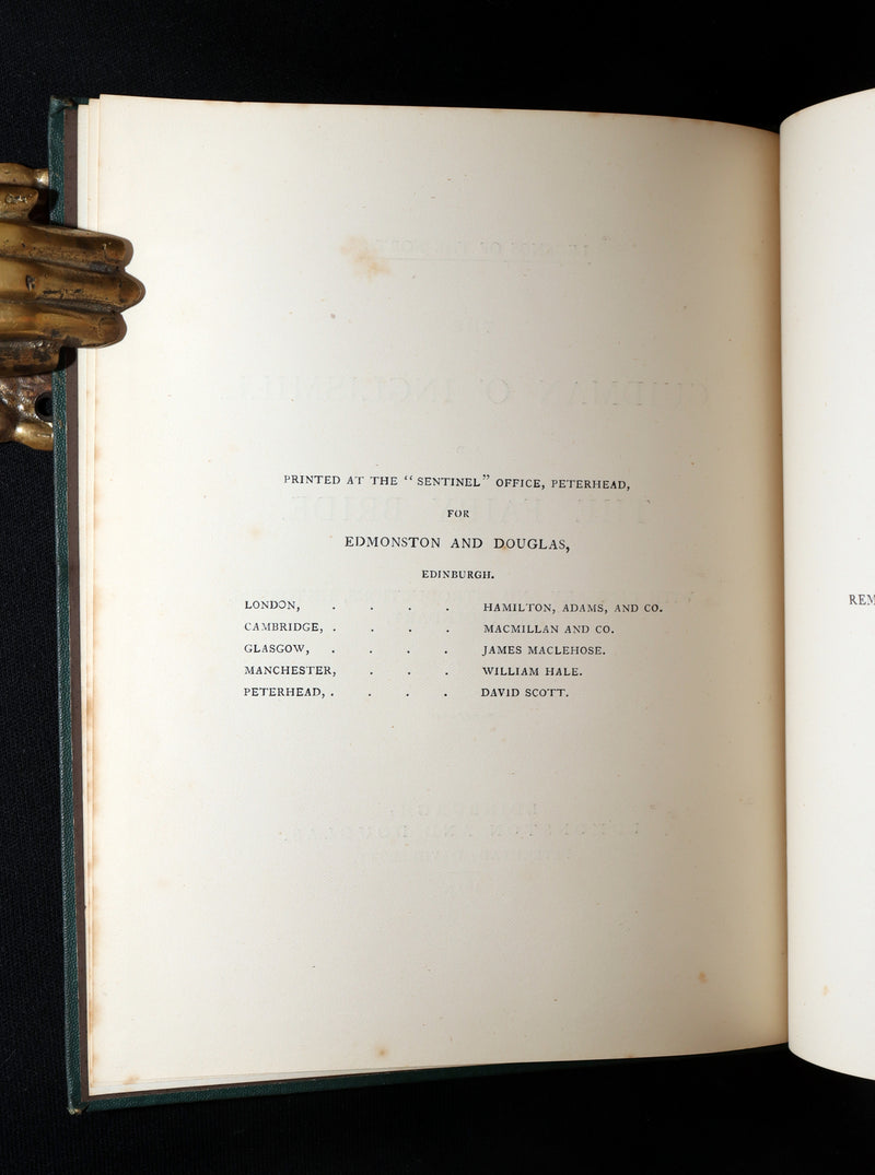 1873 Scarce Legends of the North – The Guidman o’ Inglismill and The Fairy Bride