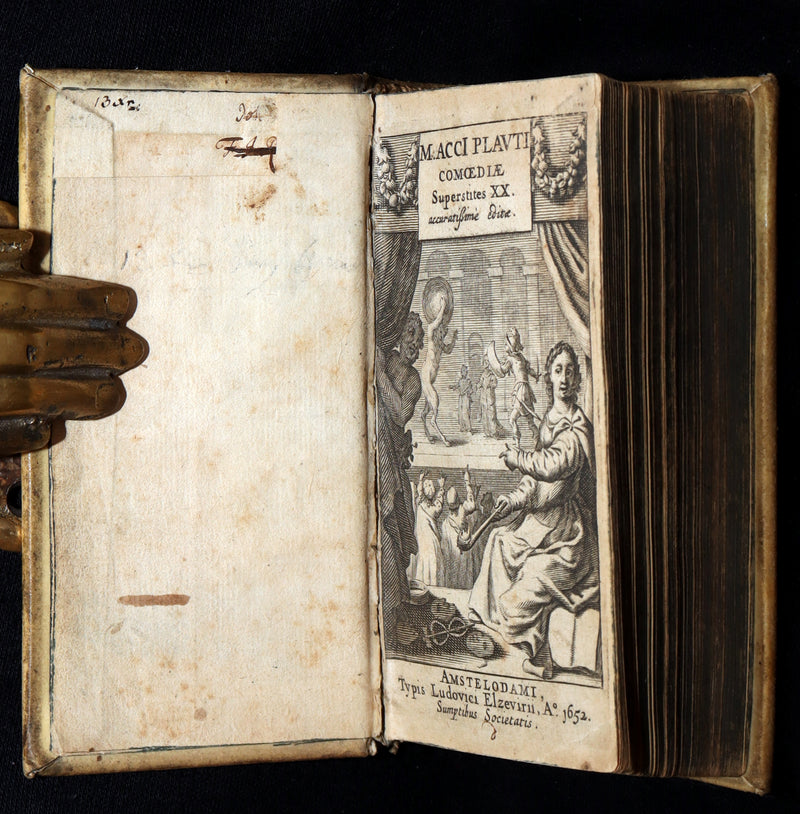 1652 Rare Vellum Latin Book - Plautus Plays, Plauti Comoediae Superstites XX