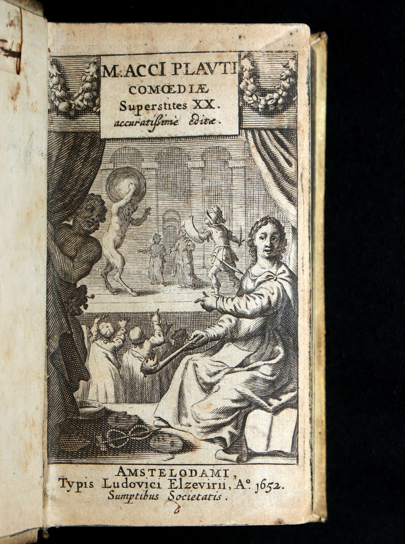1652 Rare Vellum Latin Book - Plautus Plays, Plauti Comoediae Superstites XX