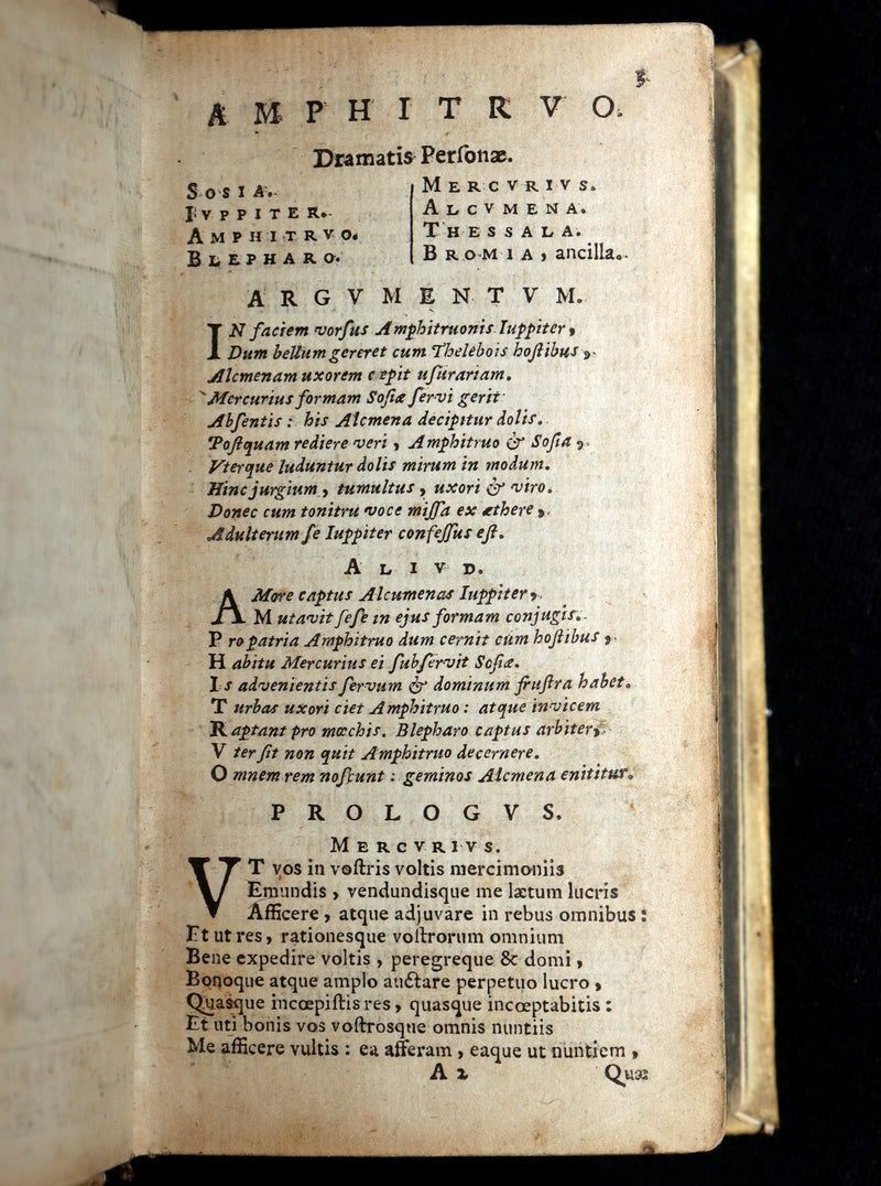 1652 Rare Vellum Latin Book - Plautus Plays, Plauti Comoediae Superstites XX