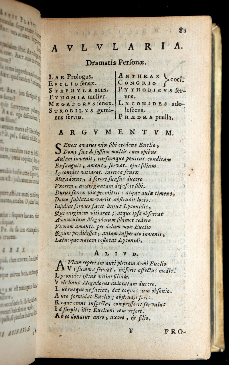 1652 Rare Vellum Latin Book - Plautus Plays, Plauti Comoediae Superstites XX