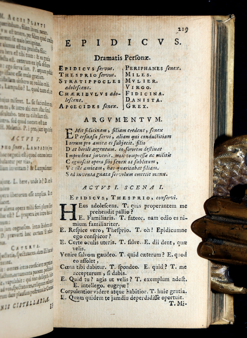 1652 Rare Vellum Latin Book - Plautus Plays, Plauti Comoediae Superstites XX