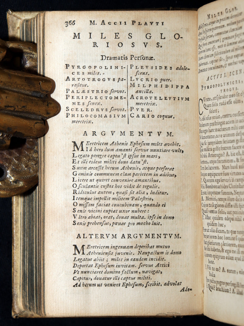 1652 Rare Vellum Latin Book - Plautus Plays, Plauti Comoediae Superstites XX