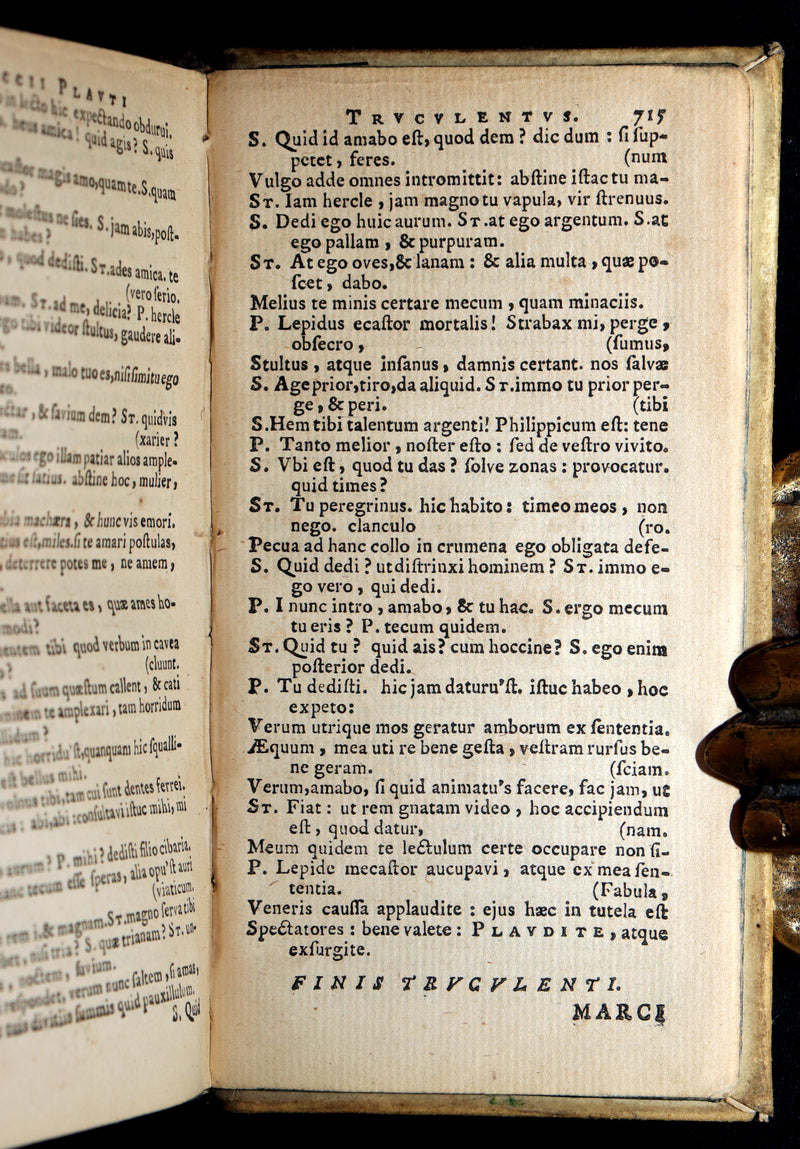 1652 Rare Vellum Latin Book - Plautus Plays, Plauti Comoediae Superstites XX