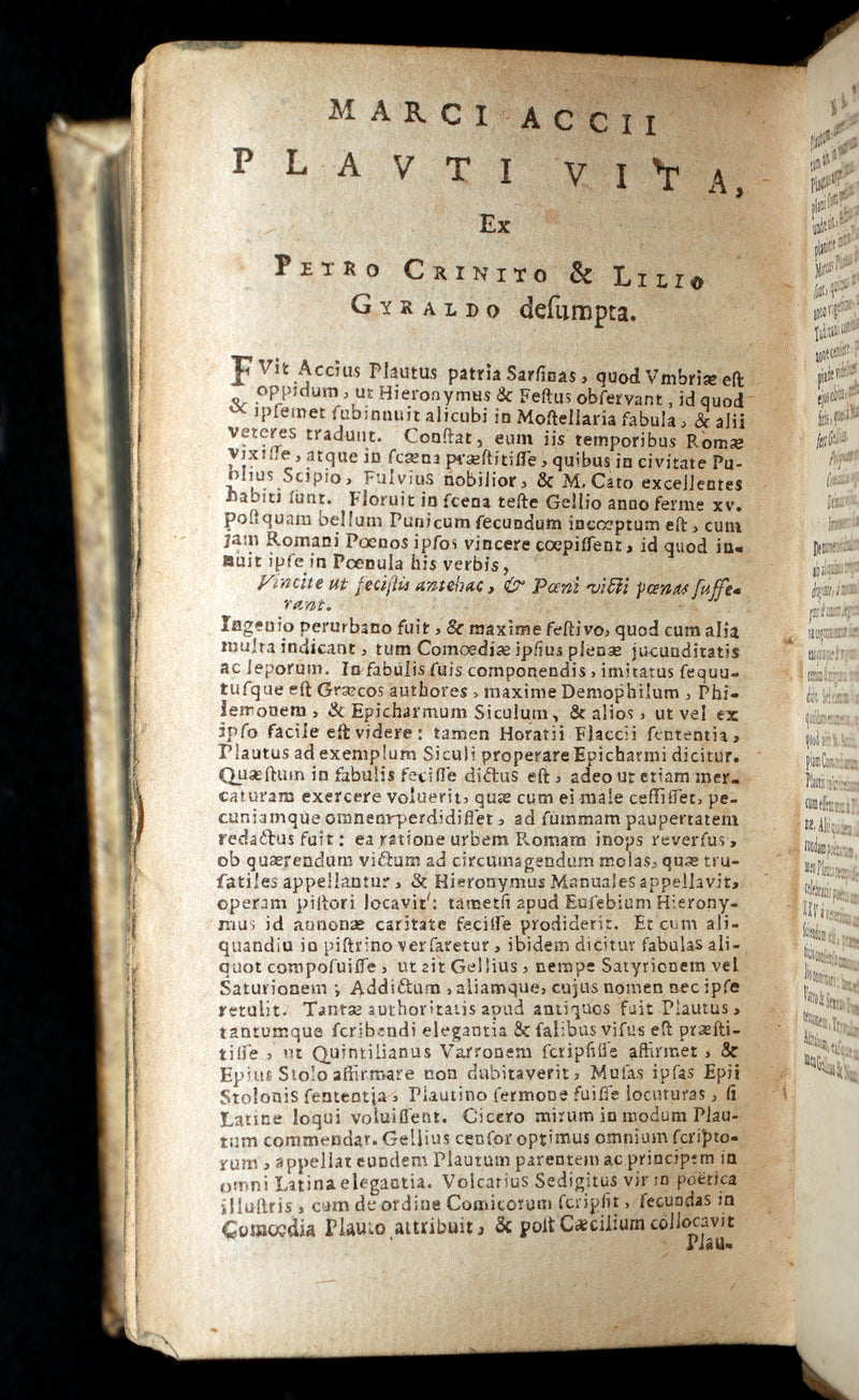 1652 Rare Vellum Latin Book - Plautus Plays, Plauti Comoediae Superstites XX