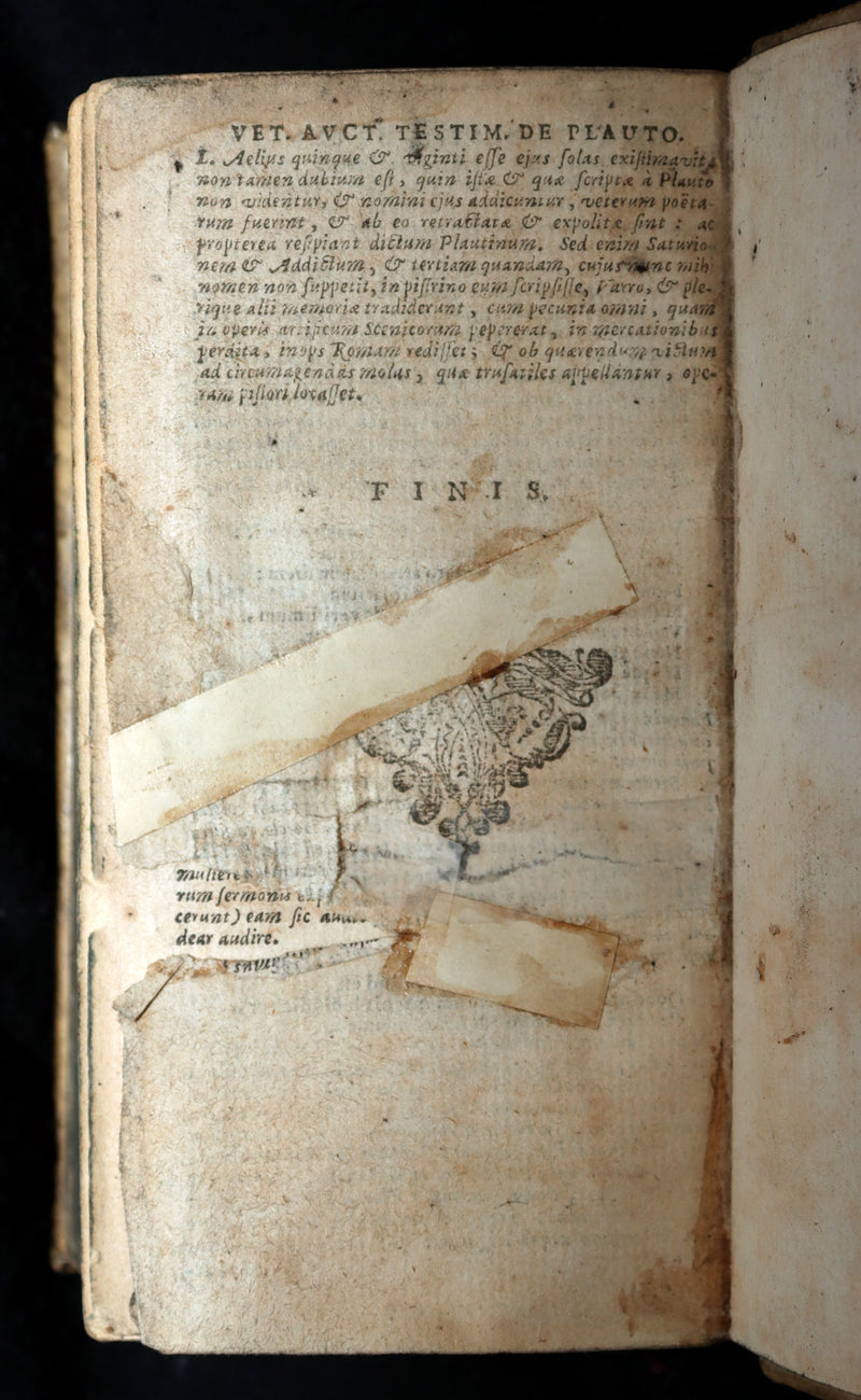 1652 Rare Vellum Latin Book - Plautus Plays, Plauti Comoediae Superstites XX