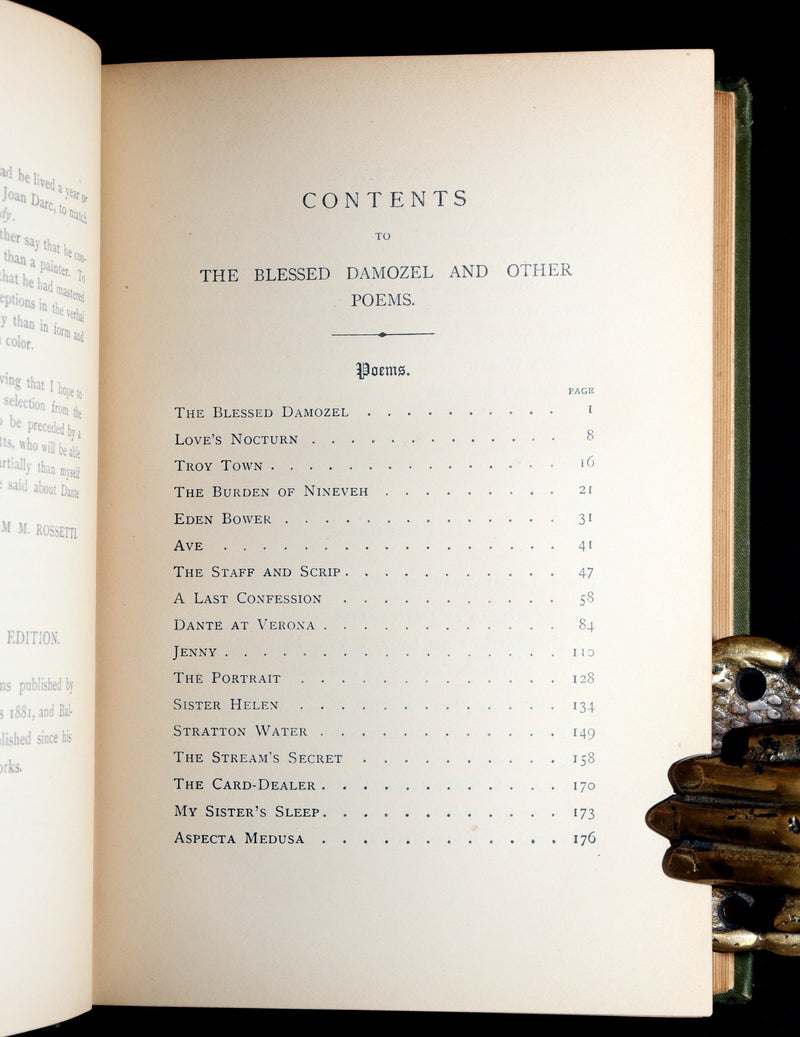 1897 Rare Author’s Edition – Dante Gabriel Rossetti’s Poems. Pre-Raphaelite
