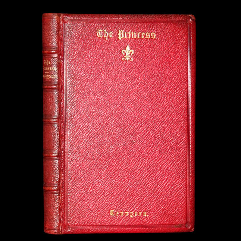 1867 Near fine Red Morocco Binding - The Princess by Alfred Tennyson