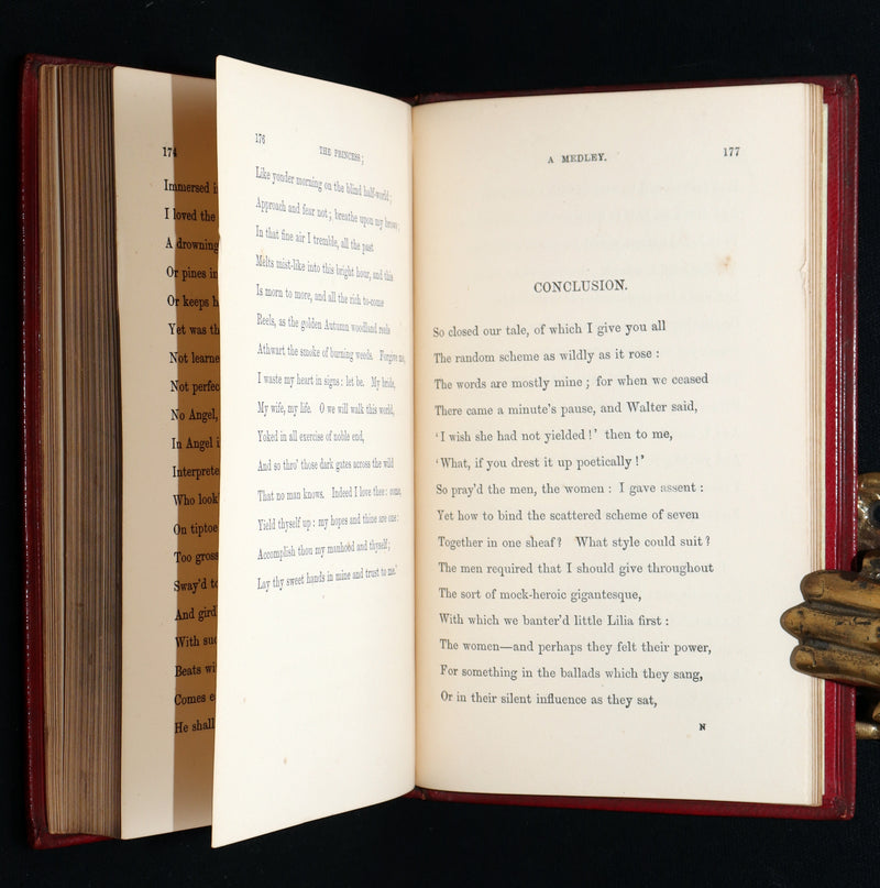 1867 Near fine Red Morocco Binding - The Princess by Alfred Tennyson