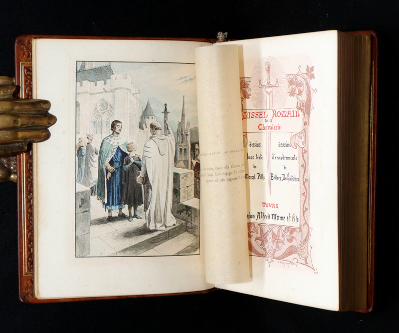1910 Rare Art Nouveau binding - French Medieval Revival Missal of Chivalry