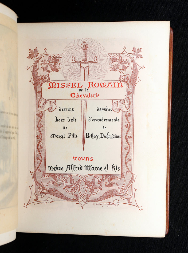 1910 Rare Art Nouveau binding - French Medieval Revival Missal of Chivalry