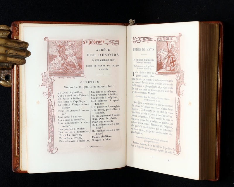 1910 Rare Art Nouveau binding - French Medieval Revival Missal of Chivalry