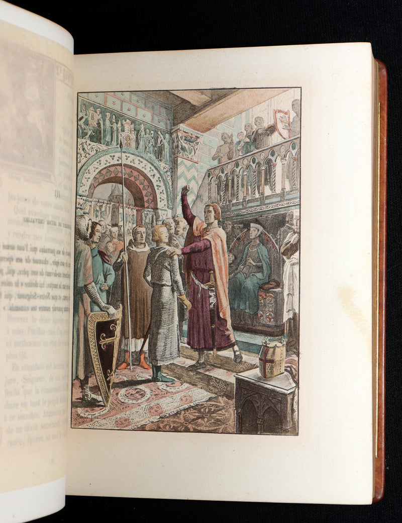 1910 Rare Art Nouveau binding - French Medieval Revival Missal of Chivalry