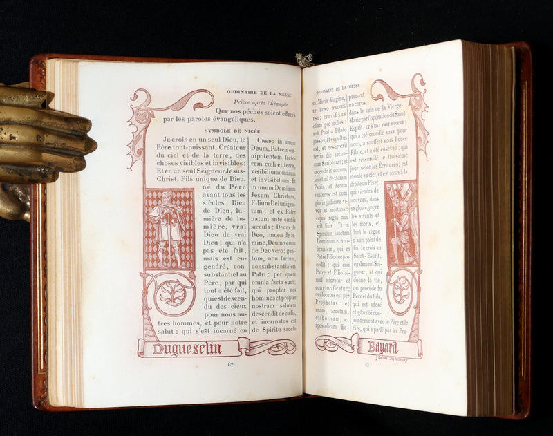 1910 Rare Art Nouveau binding - French Medieval Revival Missal of Chivalry