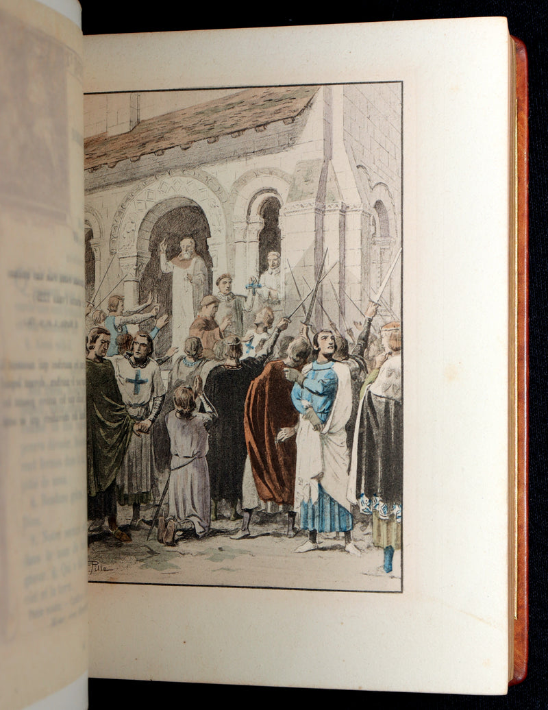 1910 Rare Art Nouveau binding - French Medieval Revival Missal of Chivalry