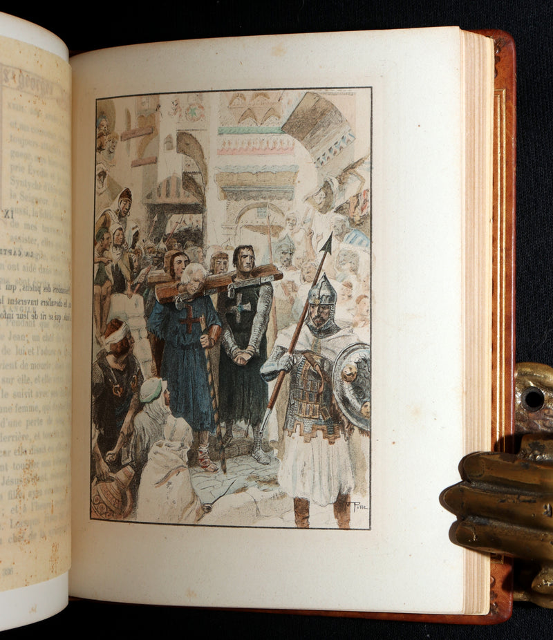 1910 Rare Art Nouveau binding - French Medieval Revival Missal of Chivalry