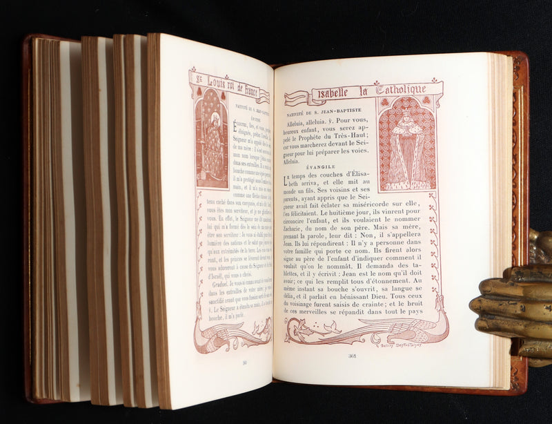 1910 Rare Art Nouveau binding - French Medieval Revival Missal of Chivalry