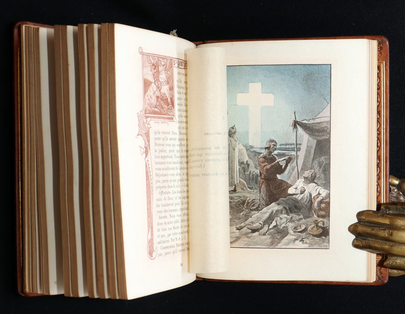 1910 Rare Art Nouveau binding - French Medieval Revival Missal of Chivalry