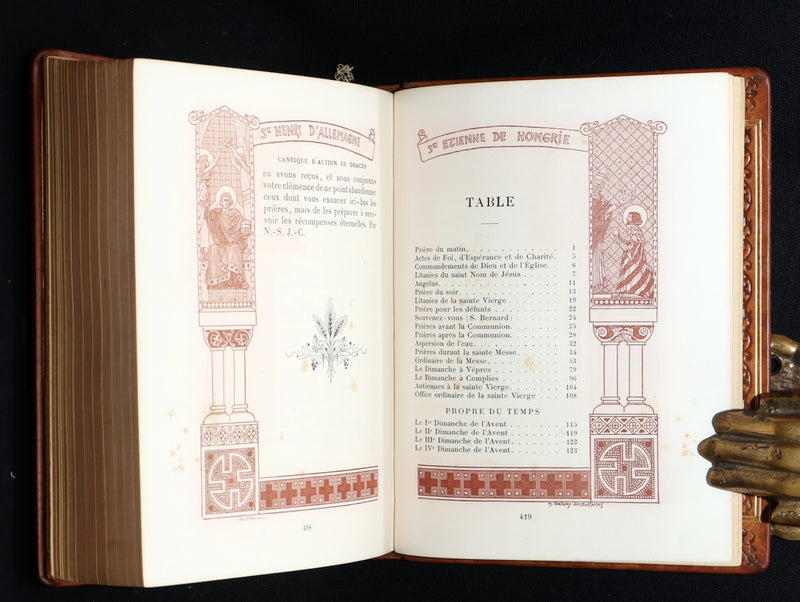 1910 Rare Art Nouveau binding - French Medieval Revival Missal of Chivalry