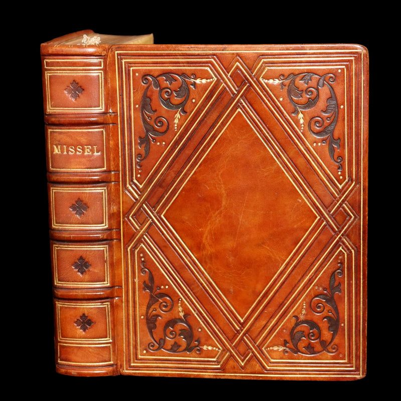 1910 Rare Art Nouveau binding - French Medieval Revival Missal of Chivalry