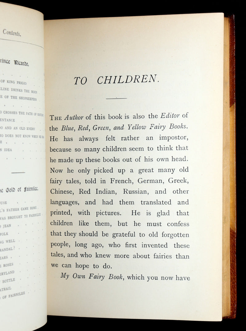 1895 First Edition in Riviere and Son Binding - My Own Fairy Book by Andrew Lang