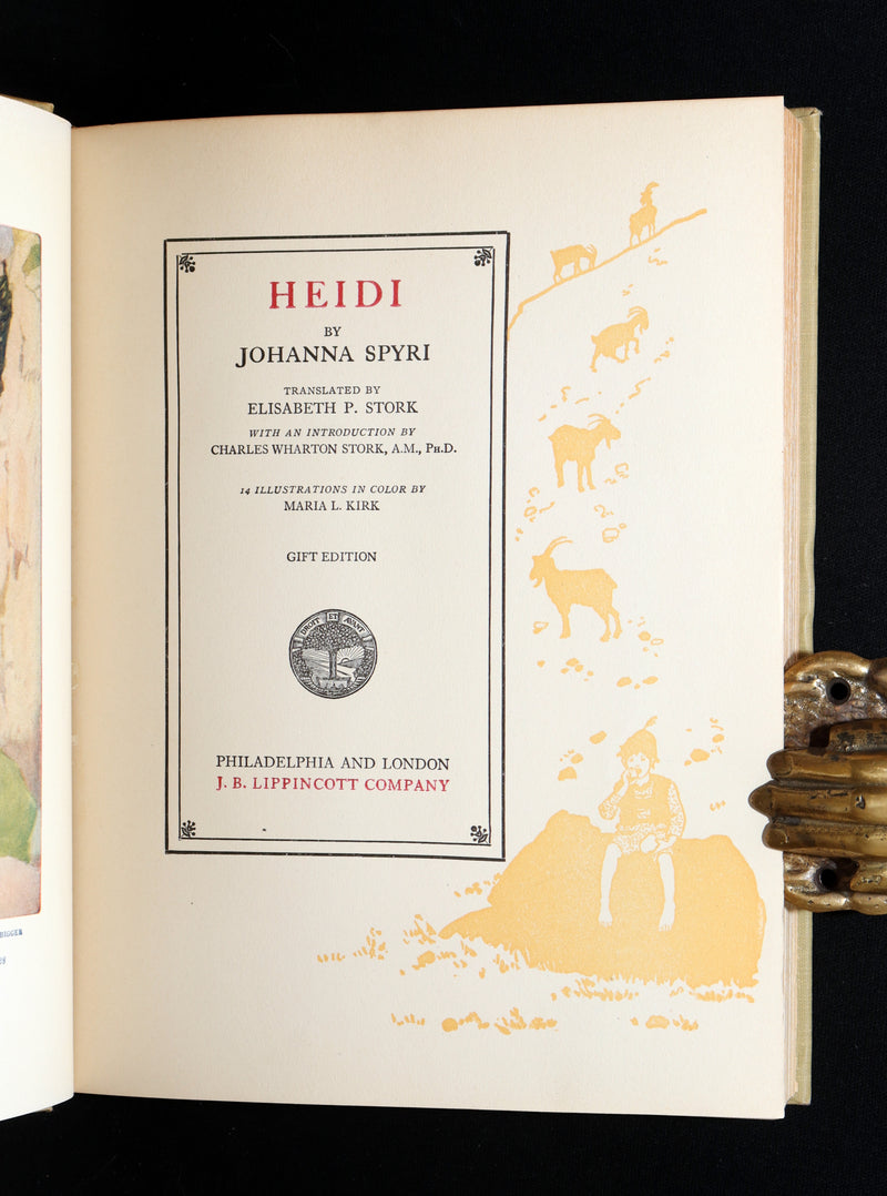 1919 Rare Gift Edition - HEIDI by Johanna Spyri illustrated by Maria L. Kirk