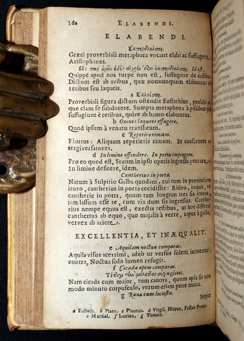 1663 Rare Latin Vellum Book – Erasmus Adagiorum Epitome, Antiquity Proverbs