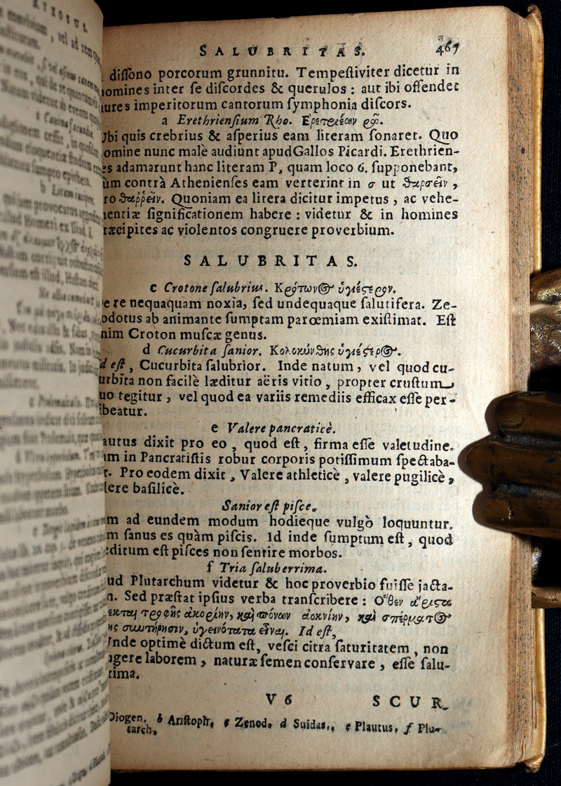 1663 Rare Latin Vellum Book – Erasmus Adagiorum Epitome, Antiquity Proverbs