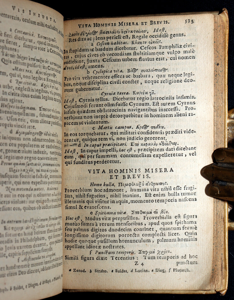 1663 Rare Latin Vellum Book – Erasmus Adagiorum Epitome, Antiquity Proverbs