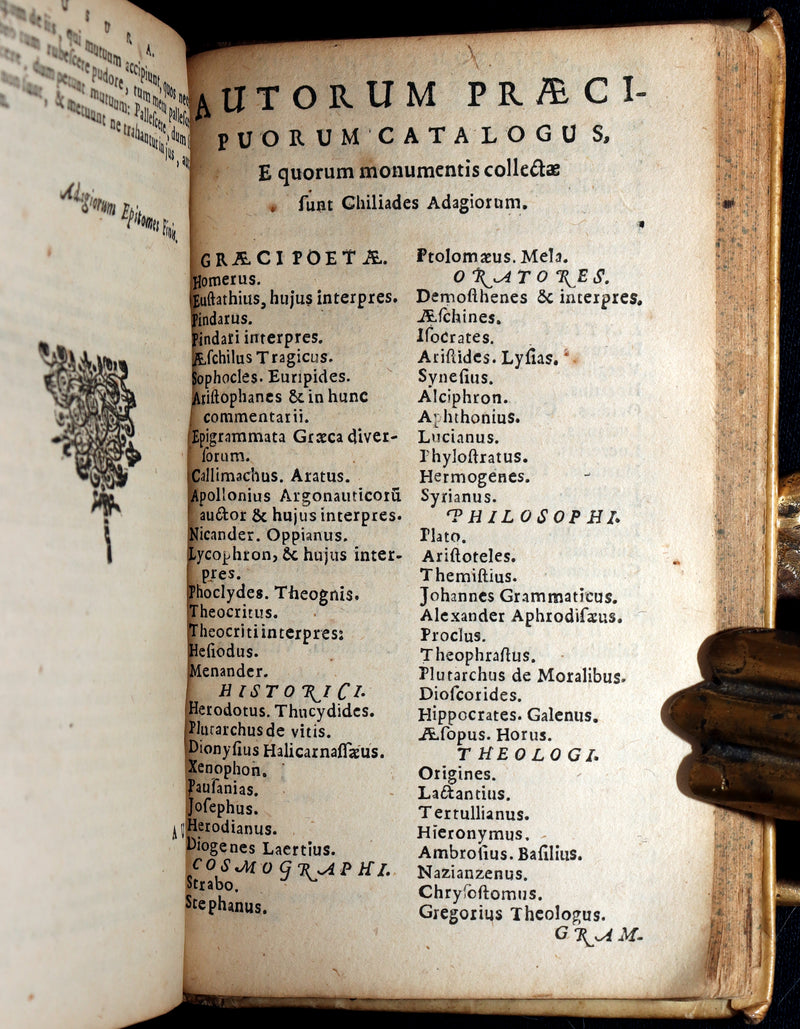 1663 Rare Latin Vellum Book – Erasmus Adagiorum Epitome, Antiquity Proverbs