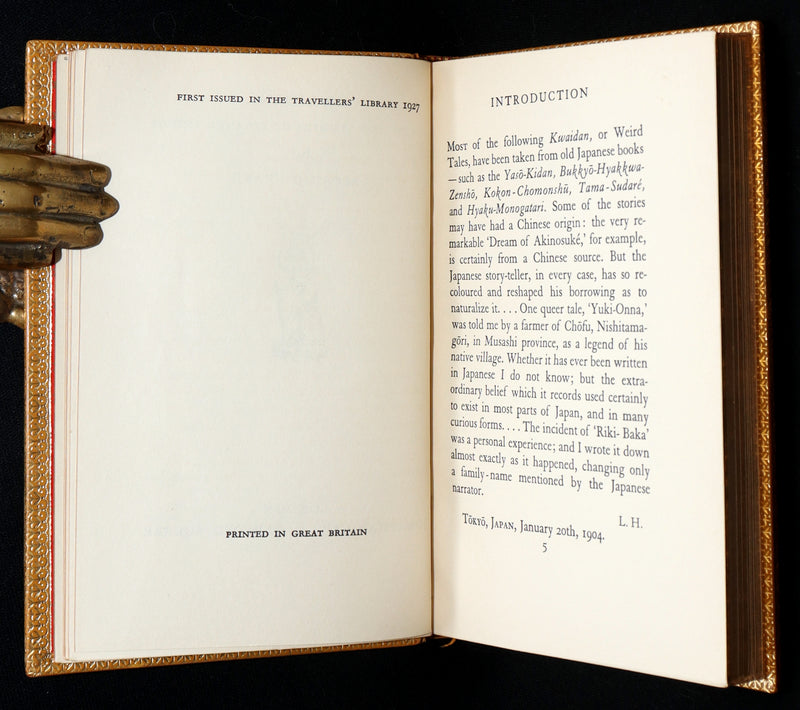 1927 Rare Sangorski Binding - Kwaidan, Japanese Ghost Stories by Lafcadio Hearn